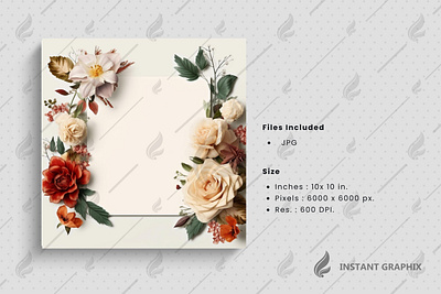 Vintage colorful floral frame background generative ai blooming flower blossom frame botanical flower design exotic flower floral flower floral frame floral pattern flower graphic design motif pattern natural flower painted floral pattern design realstic flowers tropical