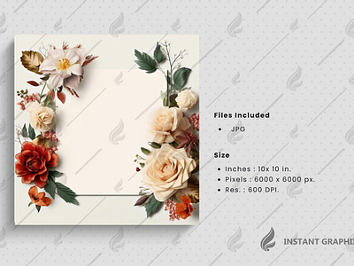 Botanical Rose Floral Frame Border Svg Cut File Clip Art Png 