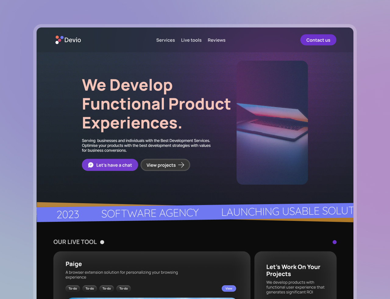 Devio - Agency Landing Page by Olumide Alli .J on Dribbble