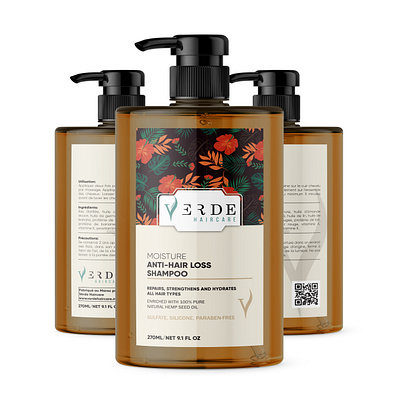 Anti-Hair Loss Shampoo Packaging branding design graphic design illustration label design logo vector
