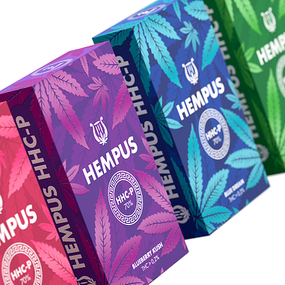 Hempus - hemp boxes 3d visualization art direction branding hemp logo design package design packaging