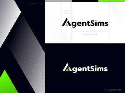Logo, brand design for AI Game, AgentSims agent ai branding game graphic design logo