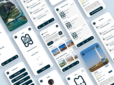 Tourist Ticket - Mobile App desain aplikasi pesan tiket desain mobile app mobile app ordering pesan tiket ticket tiket tourist tourist ticket app travel ui