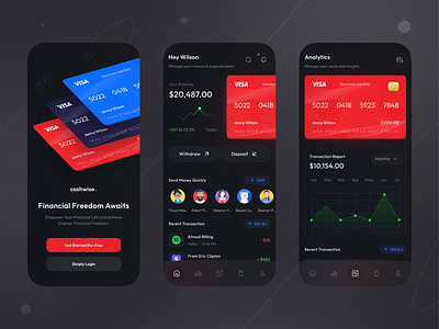 (Cashwise) Personal Finance Management Apps UI Design android apps best clean design hire ios minimal mobile mobile apps nice product design red top ui user experience user interface ux