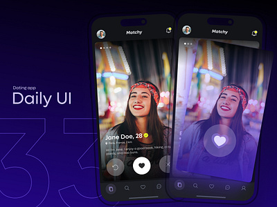 Daily UI #33 - Dating app app app design chat dailyui dating dating app design interface ios matches media mobile mobile app mobile ui online social social media ui uiux ux