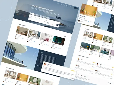 Real state landing page design apartment design house real state ui website