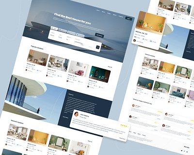 Real state landing page design apartment design house real state ui website