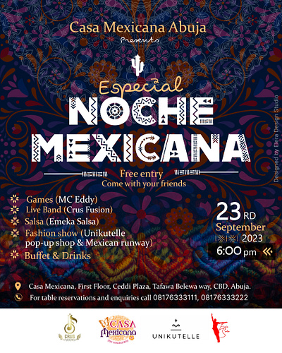 Casa Mexicana Abuja poster design branding flyer design graphic design logo poster design