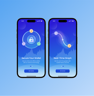 Onboarding screens for crypto app crypto app onboarding screens product design ui design uiux