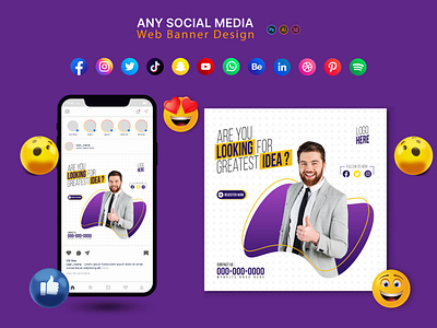 Promotional Social Media post Design advertising banner template company marketing media post social social media social media banner web banner