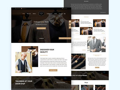 Tailoring Business Website Design clean ui clothing design figma interactive mensfashion menswear tailoring tailoringservice ui ux web webdesign website