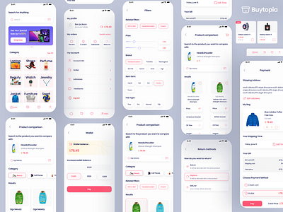 Shopping app full design e commerce e commerce app design mobile application mobile desaign shopping app shpping app design ui ux