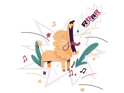 Roar 🦁 animal animation bear character cute illustration illustrator lion roar yell