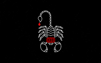 World's a Damn Scorpion Party 2d art black branding clean drawing graphic design illustration logo scorpion vector