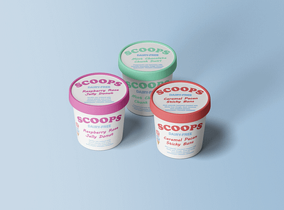 Scoops Ice Cream Branding branding design graphic design ice cream branding ice cream packaging logo packaging plant based vegan