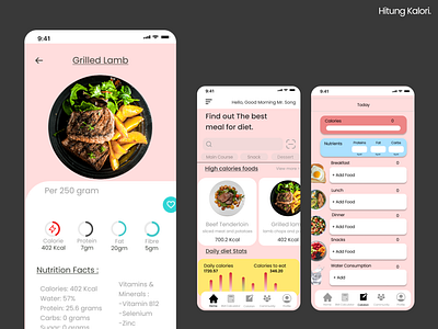 Hitung Kalori adobe illustrator figma illustrator mobile application ui ui design uiux uiux design ux