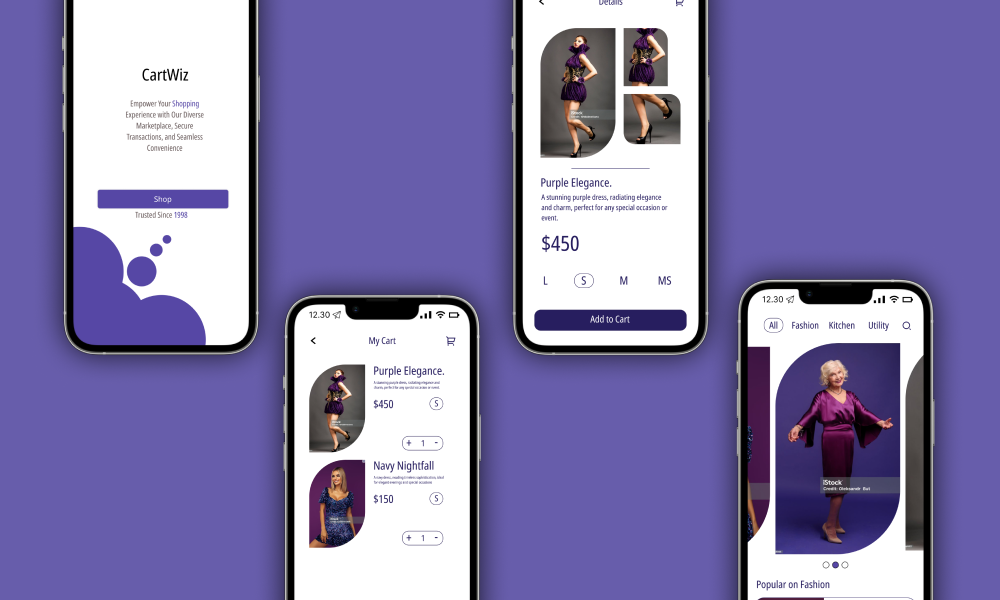 CartWiz app branding design illustration ui ux