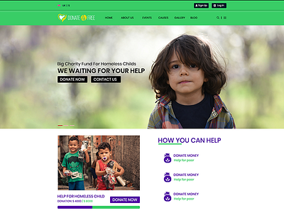 Charity responsive web page ux design web design