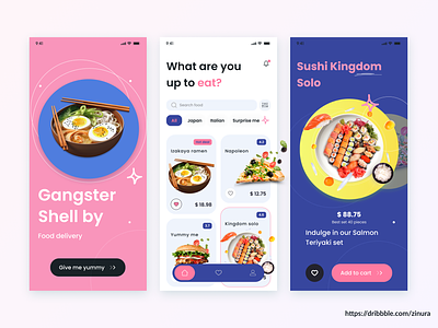 Food Ordering & Delivery App / Shelby burger delicious food food delivery food oder food ordering graphic design kimchi mobile app pasta pizza ramen sushi ui yummy