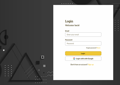 Login page email login password sign up ui web design