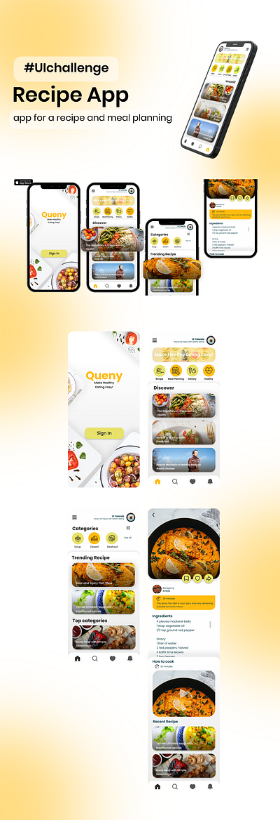 UI Recipe and meal planning app apprecipe recipe ui uiux