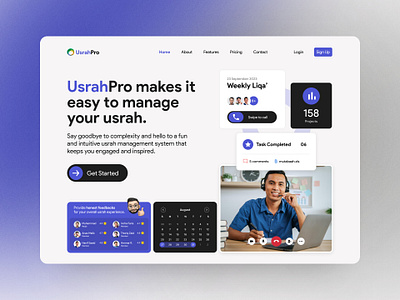 UI Design: UsrahPro Landing Page design islam islamic landing page management system tool ui ui design uiux usrah web design