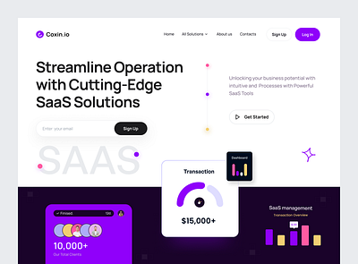 SaaS Header Exploration-Coxin.io design header ui headerd design headerpage saas saas header page saasproduct saasui ui uidesign uiux design visual design webdesign webpage