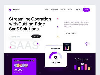 SaaS Header Exploration-Coxin.io design header ui headerd design headerpage saas saas header page saasproduct saasui ui uidesign uiux design visual design webdesign webpage