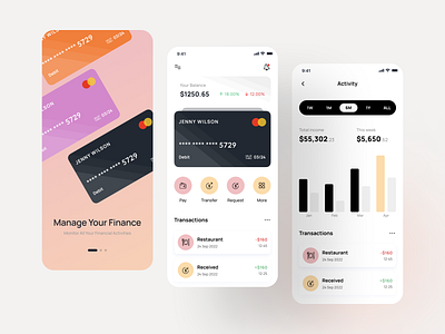 Wallet App UI banking app best ui branding design finance financial app mobile mobile app mobile app ui modern app modern design money new ui tranding ui ui design ux uxui wallet wallet app