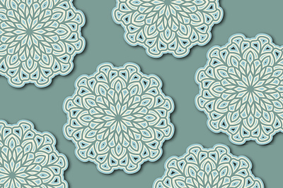 Mandala 3D Craft Color Vintage Seamless Pattern elegant