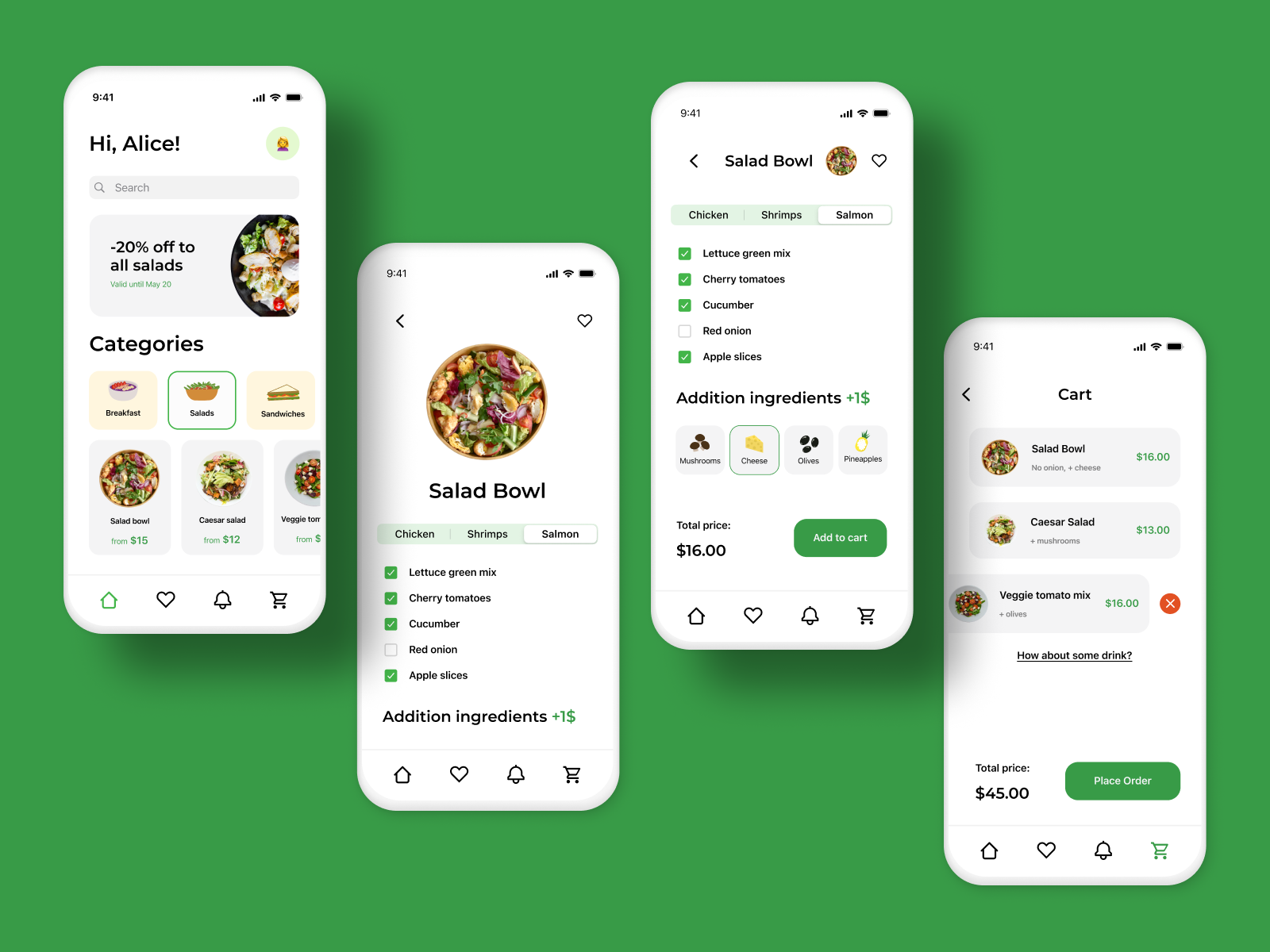 Healthy food delivery app by Olya Skydan on Dribbble