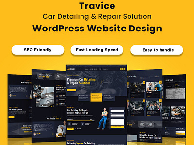 Car Detailing & Repair Solution WordPress Website Design car detailing website car repair website modern website ui ux design website design wordpress development wordpress website