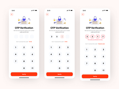 OTP Verification app branding clean design inspiration mobile mobile app otp password security ui ui design ui kit uiux verification