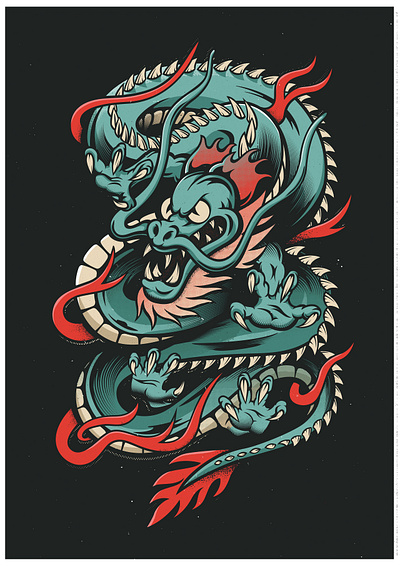 "The Dragon" - Vector Art 2d illustration adobe illlustrator digital illustration graphic design illustration poster design vector art vector illustration
