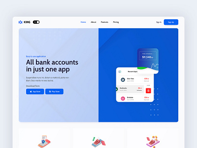 King App app app landing app template app website bootstrap bootstrap template bootstrap theme design king landing landing page mobile app modern onepage ui