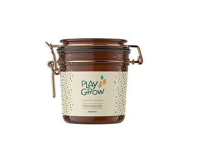 PlayGrow - dough jar label branding design graphic design label logo packaging small business