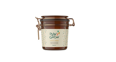 PlayGrow - dough jar label branding design graphic design label logo packaging small business