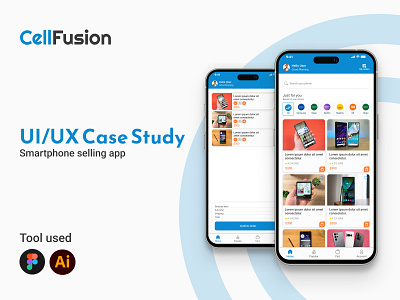 UI/UX Case Study on CellFusion Smartphone Selling App adobe xd figma mobile app design ui ui design uiux case study uiux design user interface design ux case study ux research
