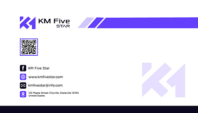 KM Five Star Business Card Design 3d animation branding business card combination mark logo design emblem logo graphic design illustration logo logo design motion graphics ui visiting card wordmark logo