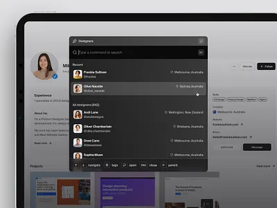 Command+K search menu — Untitled UI cmd k cmdk command k commandk dark mode pop up popup product design search bar search menu search results searchbar ui ui design user interface user interface design ux design
