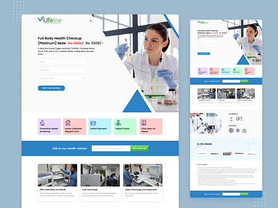 Lifeline Laboratory Web Page healthcare lab laboratory lifeline laboratory medical web ui medical website ui ui design ux design web page website design