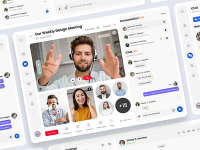 Video Call Conference UI Concept call chat conference dashboard design interface livestream meeting online meet platform skype video video call web web app web design web ui webdesign website zoom