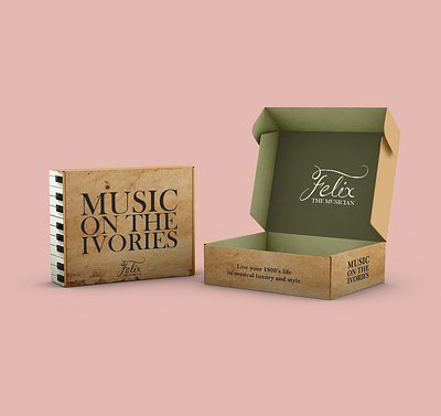 Package & Logo Design: Music on the Ivories design prompt logo design music design package design subscription box design victorian era