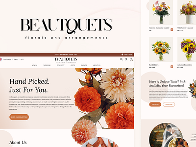 Beauquets Flower Company Website Design flower graphic design shop ui user interface web design website