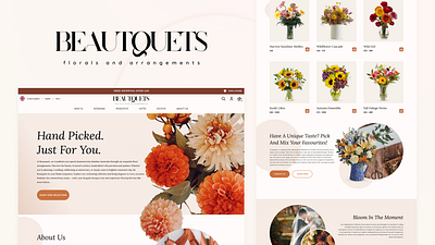 Beauquets Flower Company Website Design flower graphic design shop ui user interface web design website