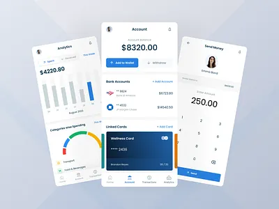 Mobile Banking Application app ui bank app banking components figma finance finance app fintech minimal ui mobile app payment ui