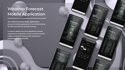 Weather Forecast UI for Mobile Application animation graphic design ui
