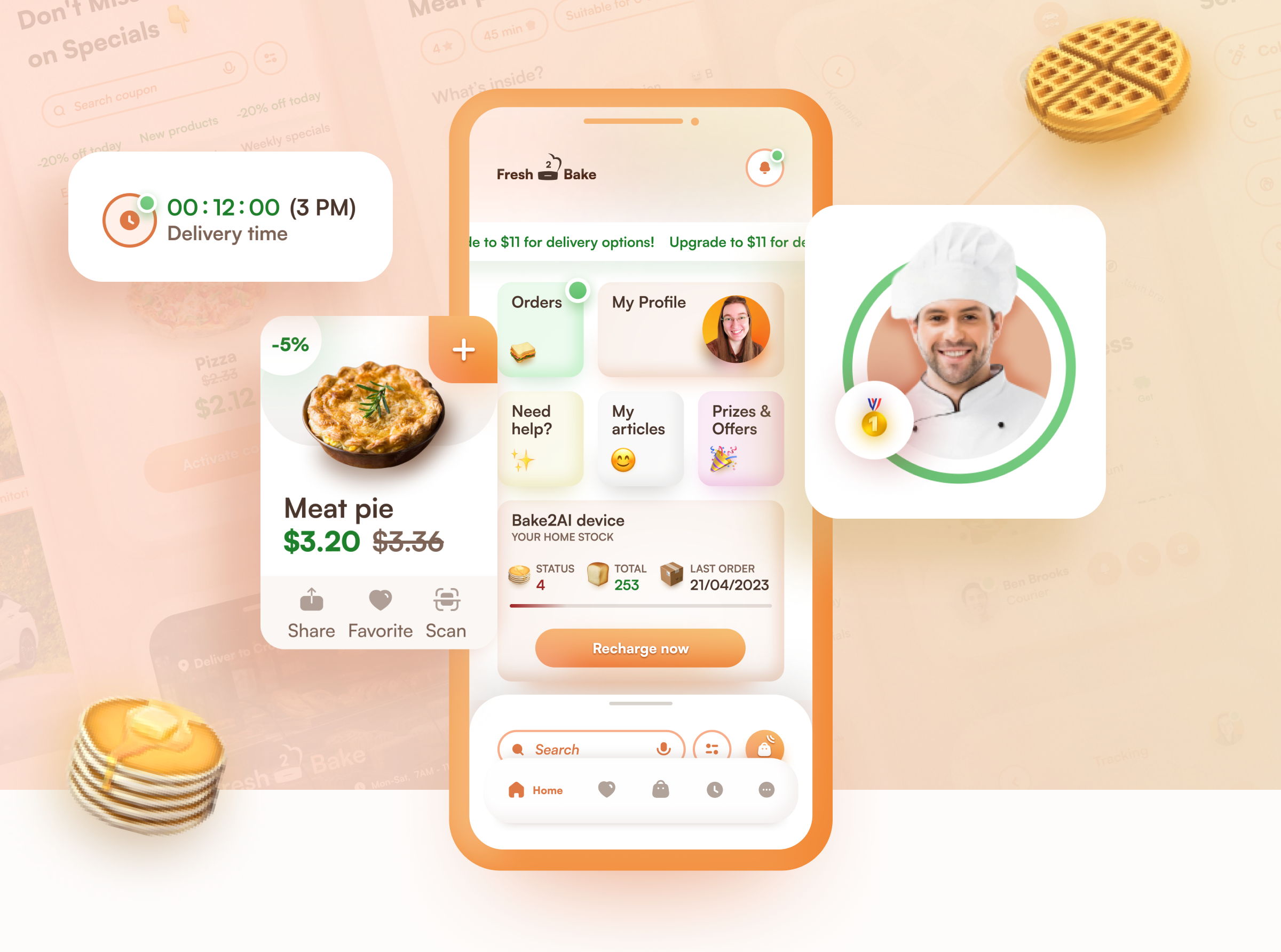 First UX/UI Case Study - 'Fresh2Bake' Bakery App bakery branding casestudy googleuxcertificate graphic design hype4academy malewicz project ui ux