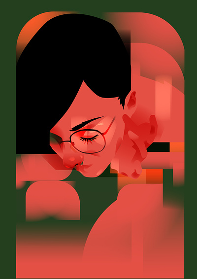 Faded portrait abstract beauty composition design fade faded girl girl illustration glasses gradient illustration laconic lines minimal portrait portrait illustration poster woman woman illustration woman portrait