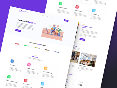 Digital Agency Landing Page Design app design branding design graphic design illustration logo ui uiux ux vector